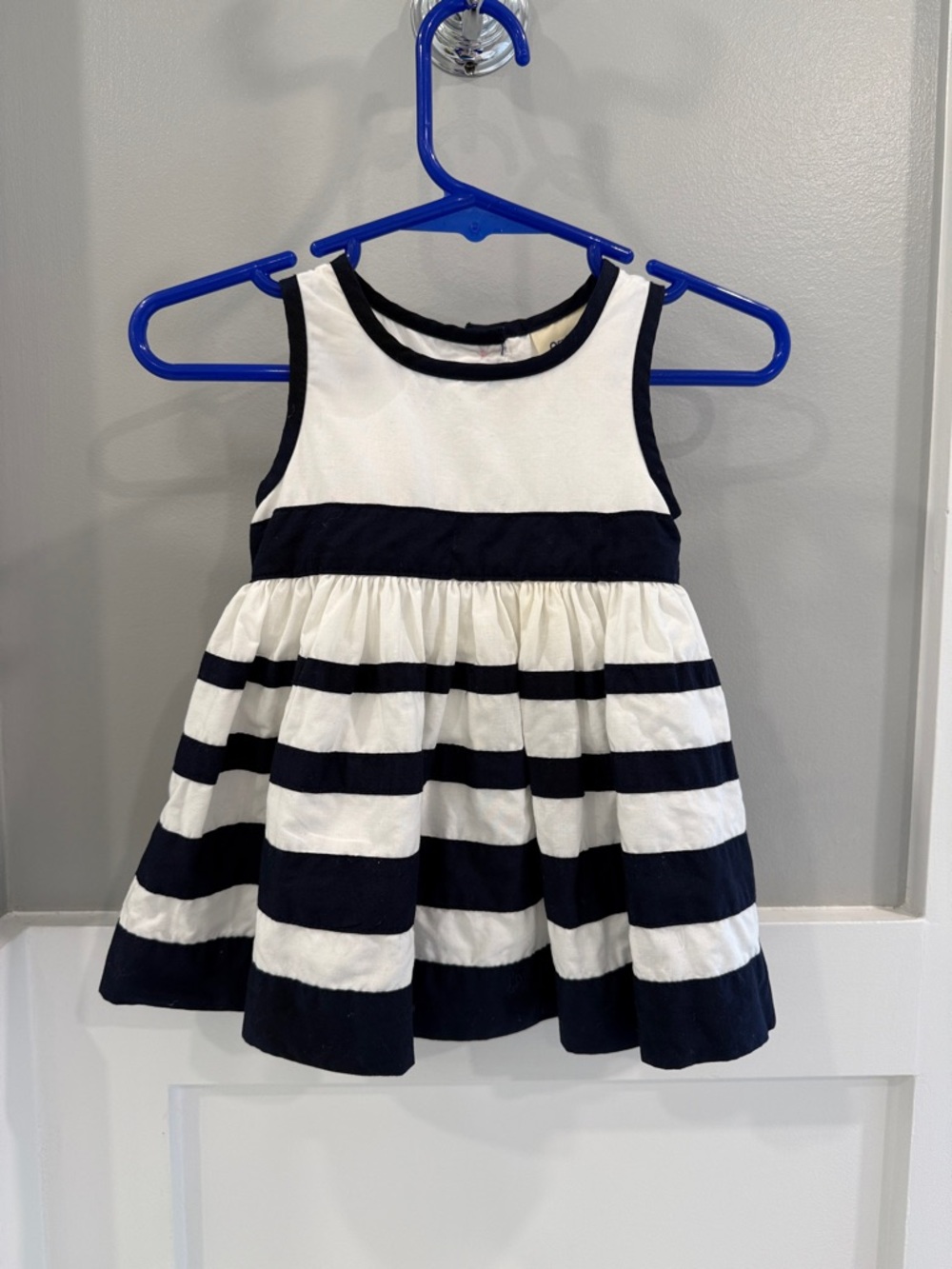 OshKosh B'gosh Navy and White Striped Sundress 100% Cotton